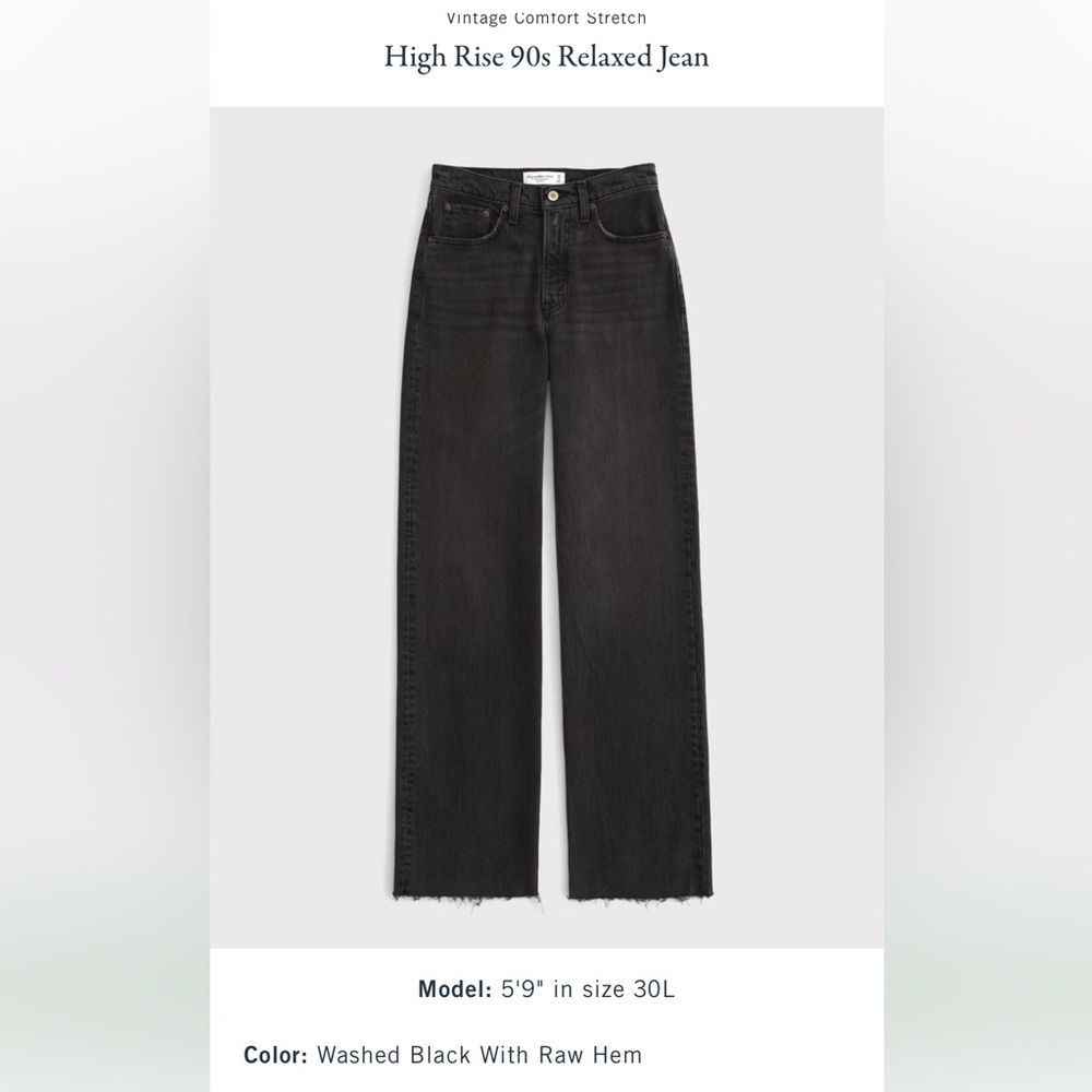 Abercrombie & Fitch Washed Black High Rise Jeans